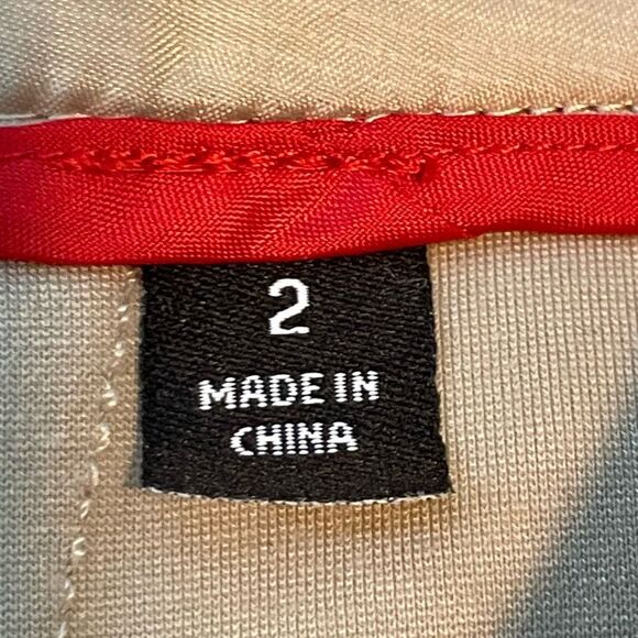 Willi Smith Cargo Mini Skirt Chino Tan Stretch Knit Pencil Ruffle Overlay 2 - Picture 5 of 6